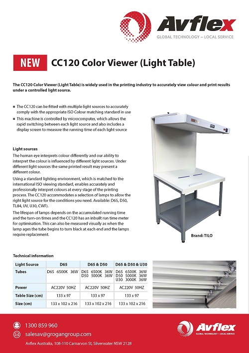 Color Viewer (Light Table) Datasheet