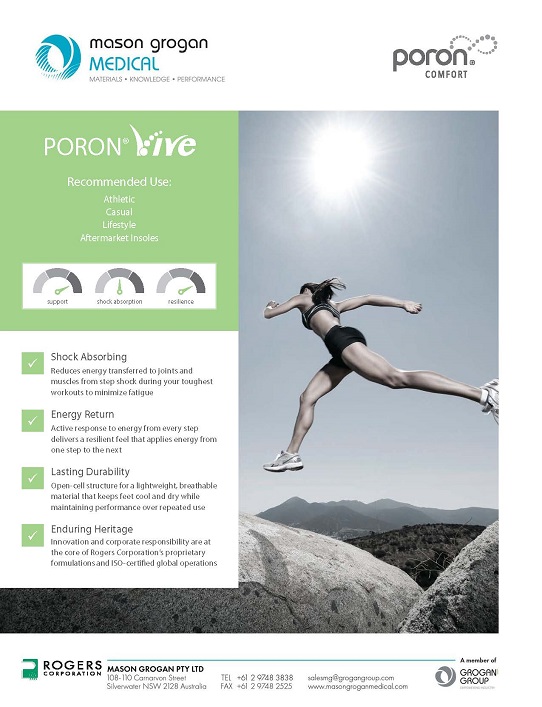 PORON® Vive Product Overview Sheet Medical