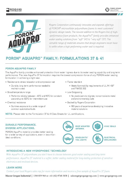 PORON® AquaPro™ 37 Data Sheet