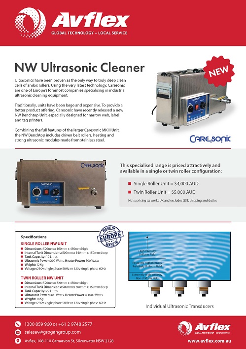 NW Ultrasonic Cleaner – Benchtop Unit Datasheet